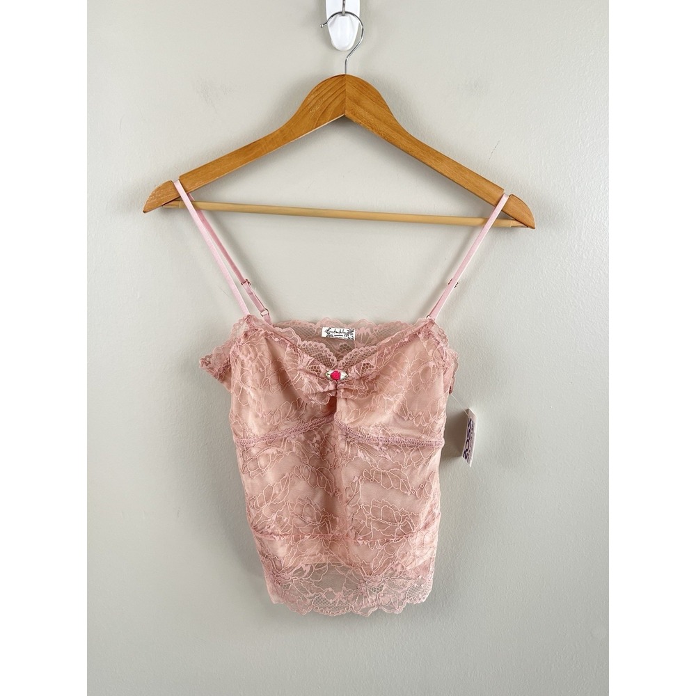 Intimately Free People NWT Lace Cami Pink Fairy Coquette Romantic Y2K Crop Sz XS